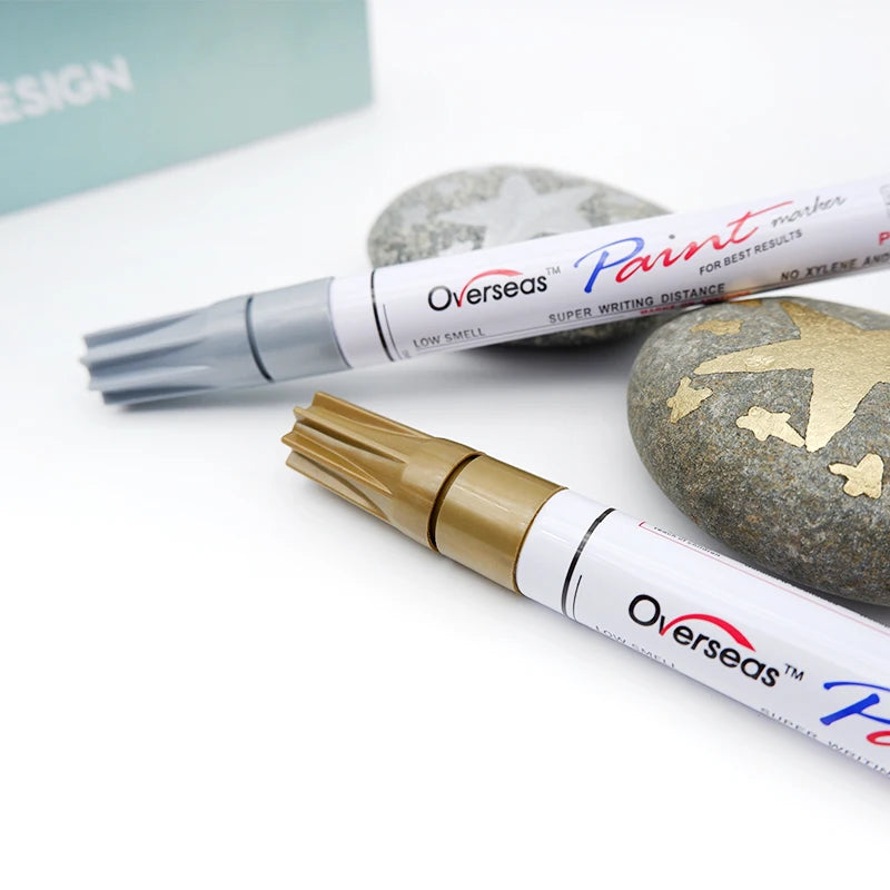 Oil-Based Opaque Permanent Ink Marker with 2-3mm Tip Paint Marker Set for Rock Painting
