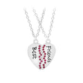 Best Friends Forever Christian Heart Stainless Steel Alloy Zircon Pendant Necklace Cute Design Unisex for Anniversary Occasion
