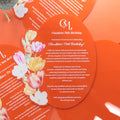 Floral Design Creative Orange Acrylic Greeting Thank You Card for a Birthday Party