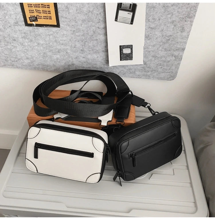 Women's Trendy Crossbody Bag Small Square PU Shoulder Bag Casual Korean Version Versatile Fashionable Niche Box Bag for Ladies