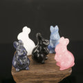 1.5 Inches Crystal Rabbit Carving Ornament Small Gemstone Rabbit Bunny Hand Carved Gift Cute Animal Healing Crystal Crafts
