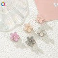 QIYUE Mini Gold Color Hair Claw Clip Flower Shape with Acrylic Rhinestone Decoration