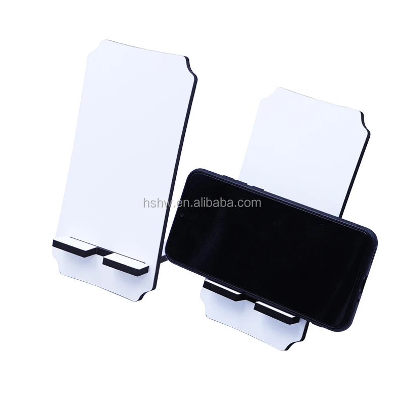 Wholesale White 5mm Thick Universal Printable Custom MDF Wooden Blank Sublimation Mobile Phone Holder Stand