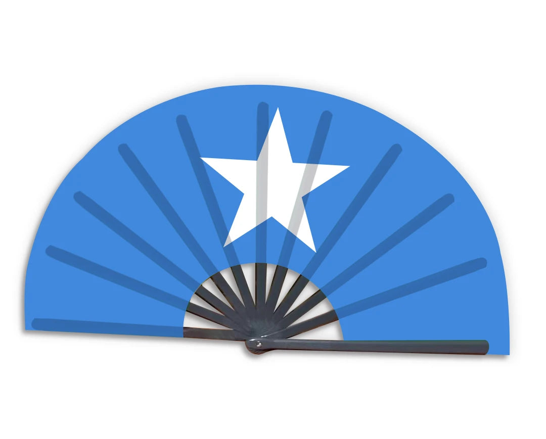 New Product Customized National Country Flag Somalia Folding Bamboo Hand Held Fan