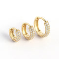 6mm 8mm 10mm Fashion Luxury 3 Rows Clear Cubic Zirconia CZ 925 Sterling Silver Hoop Earrings for Women