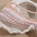 5-6mm White pink Purple Rice Shape Loose Freshwater Pearl Strand Beads for Jewelry Making Necklace Bracelet Earrings