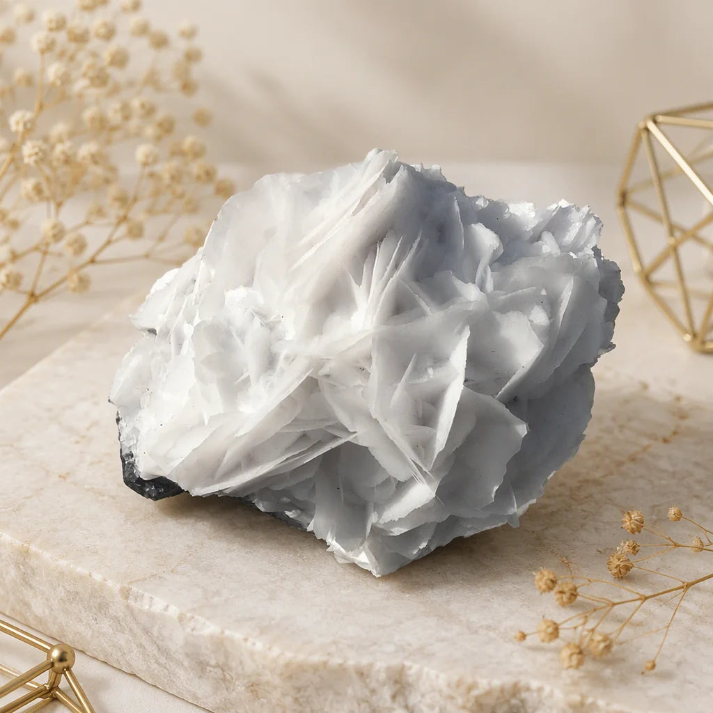 Crystal Flower Cluster Raw Calcite Crystal Wholesale Clear White Feng Shui Love Crystal Image Art Collectible Polished