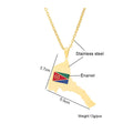 BINSHUO Wholesale Custom Stainless Steel Jewelry Drop Oil Eritrea Nation Flag Map Men Pendant Couples Charm Necklace for Women