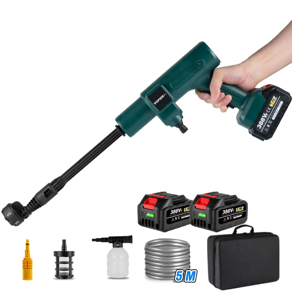 20 Bar Brushless High Pressure Garden Spray Gun Cordless Car Washing Gun for Makita 18V Battery Household High-pressure Cleaner