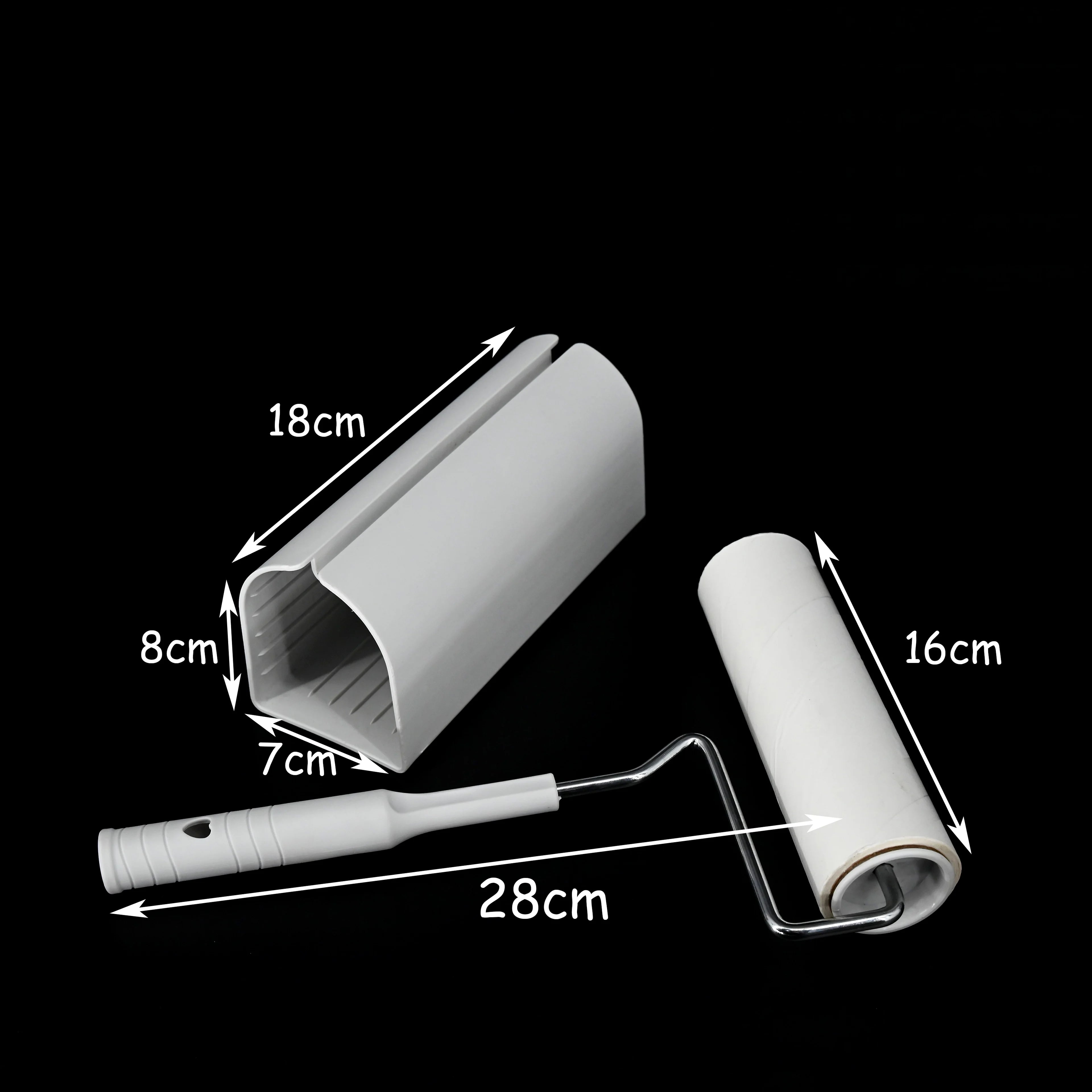 Manual Plastic Sticky Lint Rollers with Detachable Tear Type Pet Hair Dust Remover for Sofa Clothes Bed Featuring Stand Base