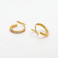 Fenny 18K Gold-plated Waterproof Fashion Zirconia Pave Spiral Hoop Earring Wholesale Stainless Steel Ladies Jewelry