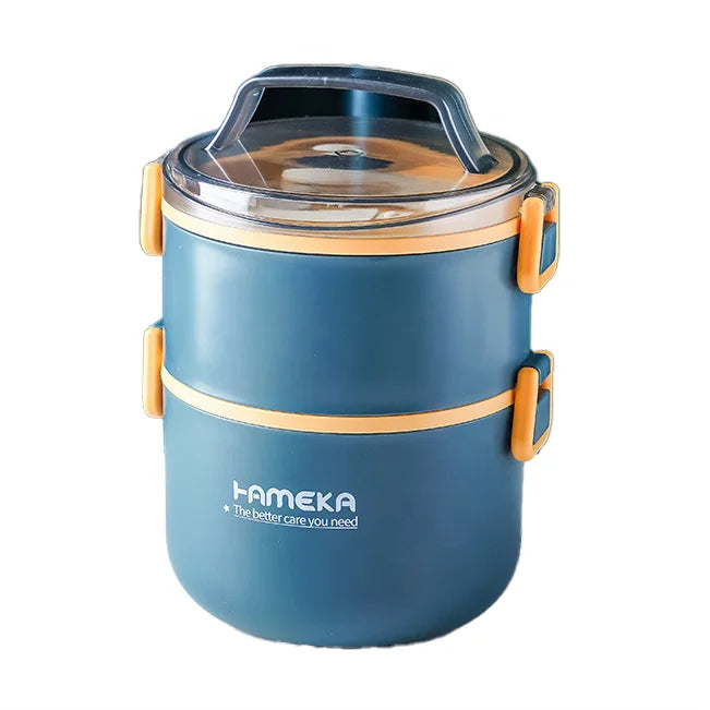 1600 ml Portable Lunch Box Can Be Heated in the Microwave Oven Kids School sealed Food Container Bento Lunch Box with Handles