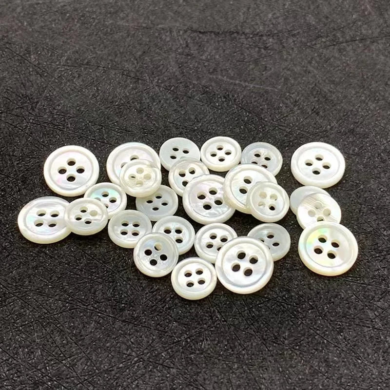 Wholesale Customizable White Mother of Pearl 4-Holes Button Polished Shirt MOP Shell Premium Quality Clothing Accessory