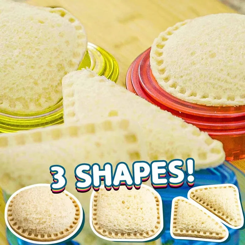 Kitchen Plastic Bread Cookie Sandwich Cutter and Sealer Maker Decruster Sets for Kids Lunch Box