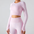 2024 New Long Sleeve Sexy Girl Sport Seamless Hot Sex Womens Sports Top Sports Crop Top Wholesale Custom Yoga Top Women