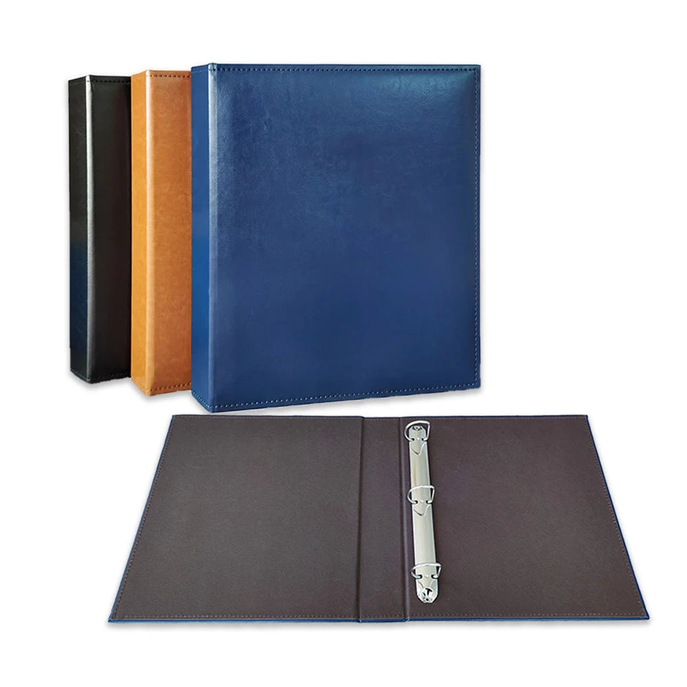 Brand logo Hardcover Leather 1 Inch 3 Rings A4 Folder Films Clips Portfolio Colored Photo Album Planner Binding