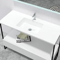 Modern Design Double Wash Basin Sink Cabinet with Rectangular Basin and Drainer Customizable Bathroom Accessory