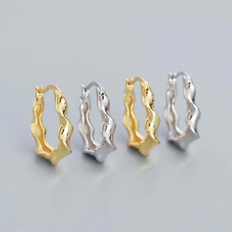 Wholesale 925 Silver Earrings for Women Luxury 18K Gold Plated Minimalist Sterling Silver Hoop Earrings Jewelry Manufacturer