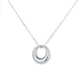 Wholesale Minimalist Style 925 Sterling Silver Jewelry for Women Geometric Circle Ring Pendant Necklace Engagement Wedding Party
