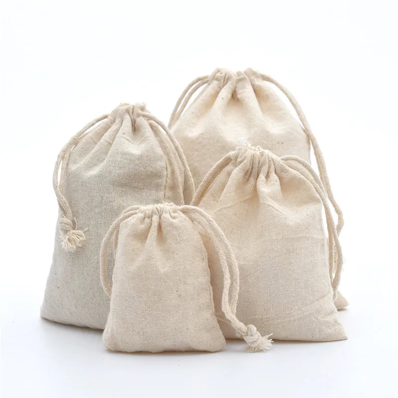 Personalized Muslin Bag for Gifts Wedding 6 X 8 Inches Muslin Bags Linen Sachet Empty Gift Pouch for Party Home Supplies