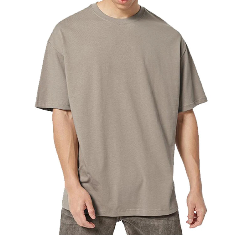 K220077 Custom 2025 Summer O Neck Men T-Shirt Cotton Loose Fit Little Drop Shoulder Brand Blank Men T Shirt Oversized T-Shirt