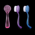 Remove Dust Makeup Washing Brush Manicure Professional Plastic Nail Art Dust Cleaning Brush With Cap Round Head
