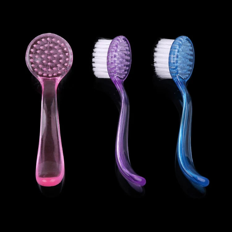 Remove Dust Makeup Washing Brush Manicure Professional Plastic Nail Art Dust Cleaning Brush With Cap Round Head