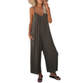 Custom Logo Plus Size Women Sleeveless Rompers One Piece Jumpsuit Loose Pants Casual Big Leg Female Overalls Playsuits