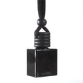 10ml New Arrival Full Black Bottle Car Air Freshener Hang Glass Bottle Bright Black Wooden Top Car Diffuser Rectangle Bottle