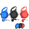Multi Use 4 in 1 Combination With Water Bowl Retractable Portable Pet Dog Leash Padded Handle Training Rope Dog Leash
