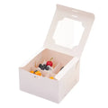 Wholesale Food Grade Clear Window Recyclable Environment Friendly Custom Size Paper Folding Bakery Pastry Sushi Cup Cake Dessert