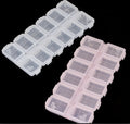 12 Grid Nail Art Storage Box Empty Plastic Rectangle Case Rhinestone Bead Dried Flower Earring Jewelry Box Manicure Container