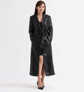 Advanced High-quality Spot Black Long Coat Leather Trench Coat  Leather Coat Women