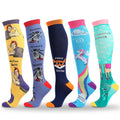 OEM Wholesale Custom Compression Socks for Men Women Designer Cartoon Long Tube Knitted High-Crew Technique for Outdoor Sports