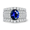 2022 New 925 Sterling Silver 2 Carat High Carbon ZIRCON Ring Oval 7*9mm European and American Luxury Sapphire Rings