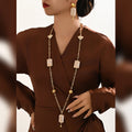MEIZI 18K Gold Plated Ceramic Copper Long Necklace and Earring Set for Weddings and Anniversaries Wholesale From Middle East