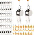 Stainless Steel Sports Whistle with Lanyard Loud Crisp Sound for Coaches Teachers Referees Emergency Training