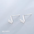 Real 925 Sterling Silver V Earrings for Women Ladies Statement Jewelry Korean Earrings Pendientes Brincos