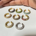 2026 Dazan New Korean Hoop Geometric Arc De Triomph 18k Gold Plated Colorful Zircon Fashion Super Flash  Earrings for Women