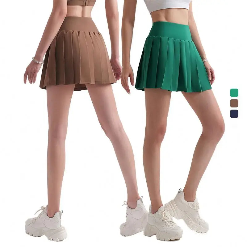 2 in 1 Pleated Yoga Skirt With Build in Pocket Shorts Lightweight Tennis Skirt