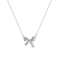 Wholesale New Fashion Jewelry Chain 925 Silver Bowknot Zircon Necklace for Women