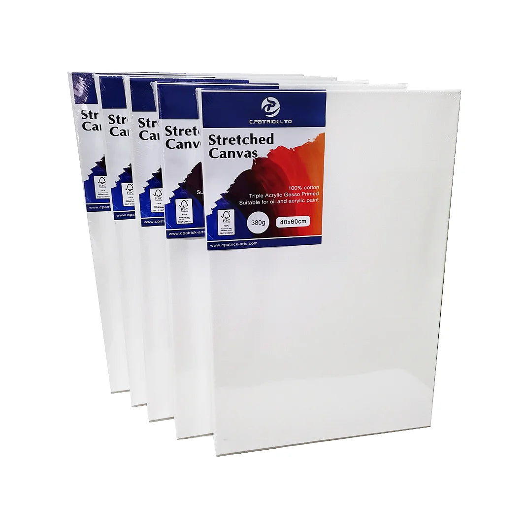 Art Supplies 380g 40*60cm Stretched White Blank Canvas for Acrylic Pouring and Oil Painting