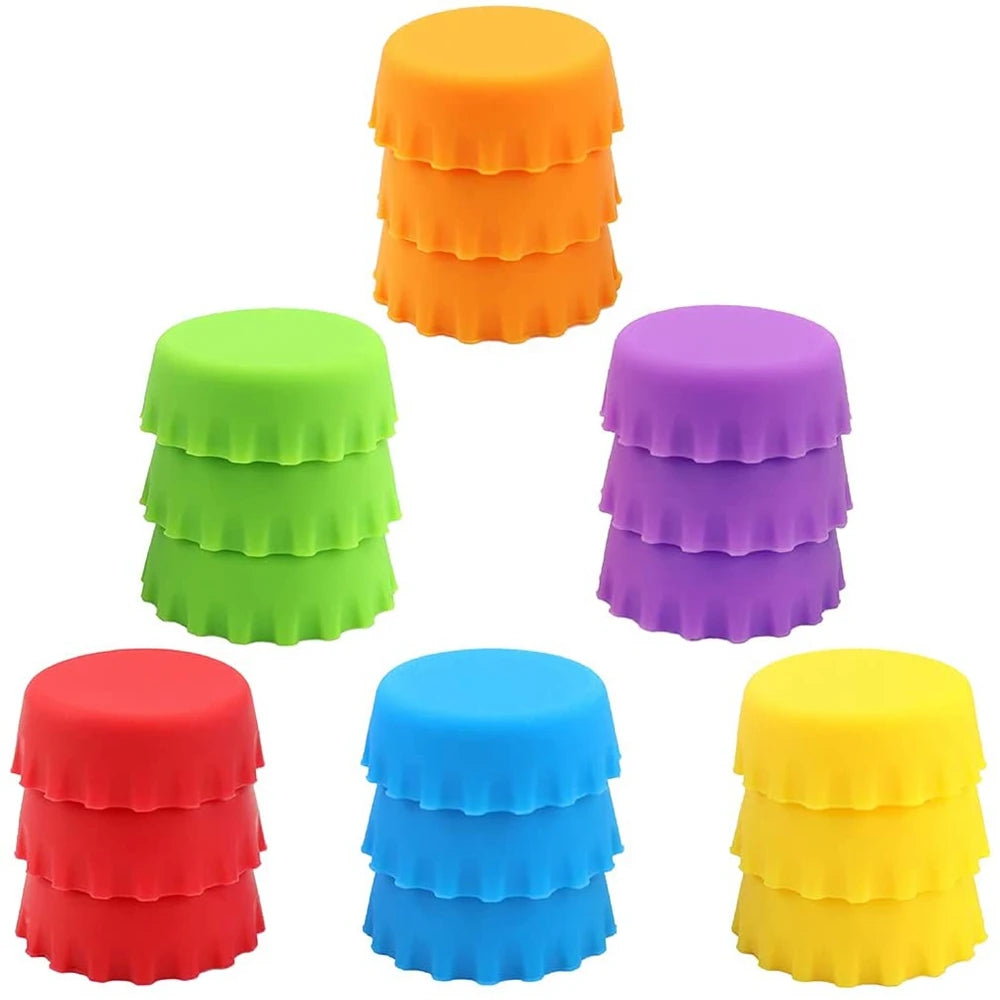 Food Grade Silicone Rubber Reusable Beer Caps for Home Brewing Soft Drinks & Soda Bottles-Multifunction Kitchen Gadgets