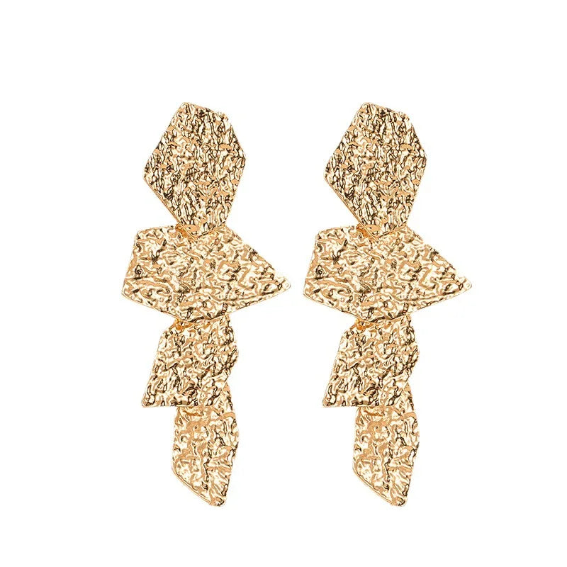 Hot Sale Gold Plated Long Geometric Earrings Women's Irregular Geometric Exaggerated Earrings Jewelry for Party