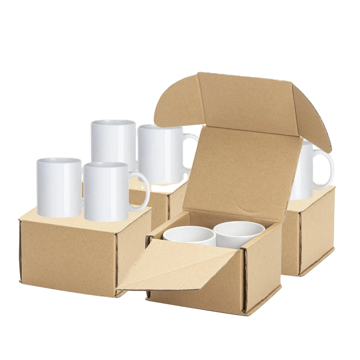 PYD Life USA Free Shipping 8 Pack 11oz 15oz Super White Ceramic Coffee Mug Cups Wholesale Sublimation Blank for Printing MegaBDM
