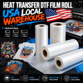 Dtf Transfer Film Paper Roll 13 Inch X 328 FT Double Sided Heat Transfer Paper 33cm*100m Hot Peel Pet Film for Dtf Printers MegaBDM