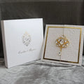 Luxury Embossing Flower Invitation Card Gatefold Wedding Invitations with Brooch Decoration