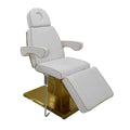 Luxury Gold Base Electric Massage Table Salon Furniture Facial White Electric Beauty Bed With Gold Edges With 4 Motors