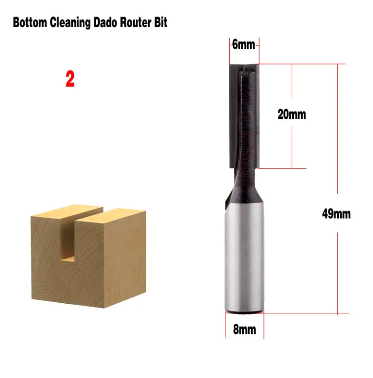 L-N202 8mm Shank Faux Panel Ogee Router Bit Bottom Cleaning Bit C3 Carbide Tipped Woodworking Cutter Tenoner