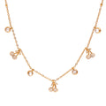 J&D 18K Gold Plated Stainless Steel Jewelry Cute Rhinestone Cherry Round Zircon Chain Necklace